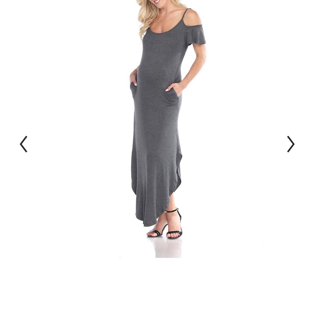 Maternity White Mark Cold-Shoulder Maxi Dress